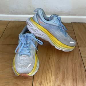 Hoka Bondi 7B Women’s Sneakers Shoes Orange And Blue Harbor Most Lunar Running